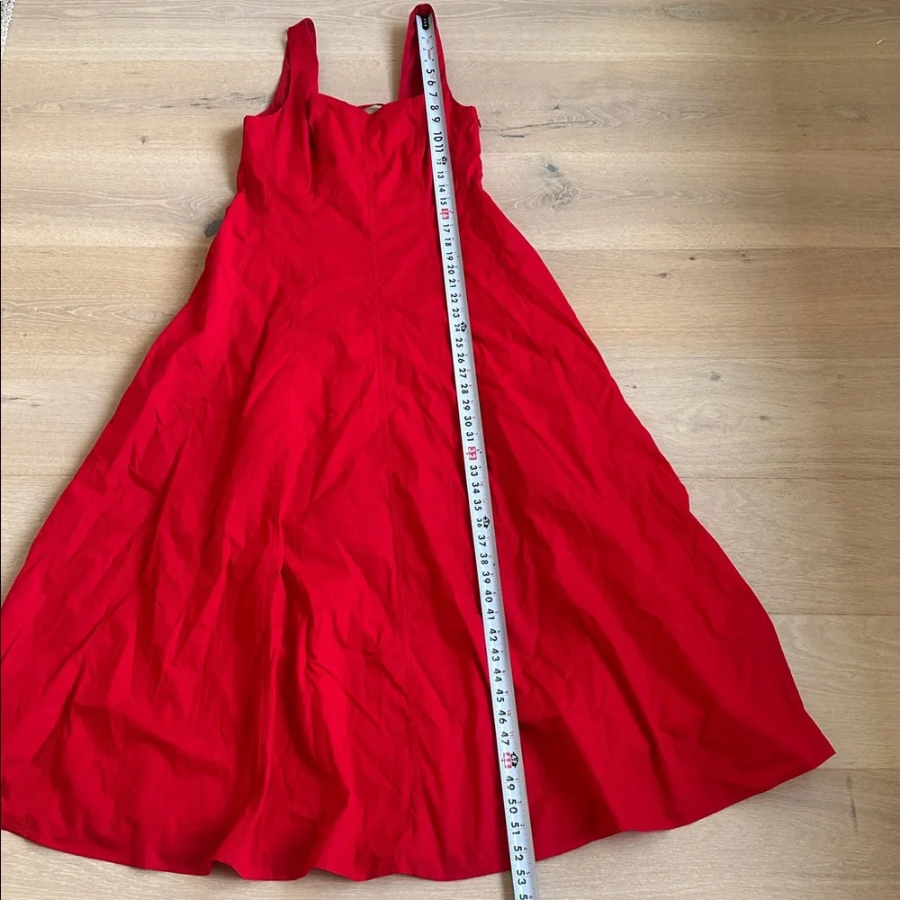 New commense Red Maxi Dress Square Neck Lace-Up Corset Back Size large - Picture 10 of 13